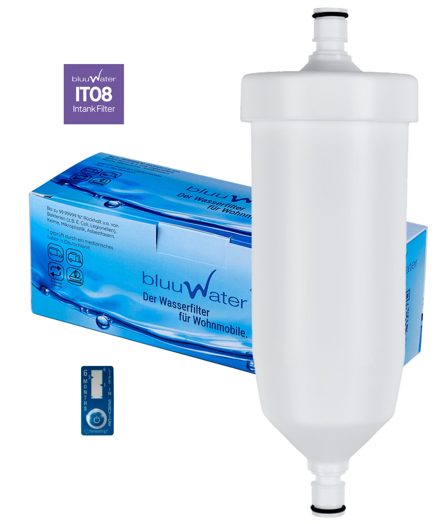 Water filter bluuwater IT08 - Intank filter - for caravans, motorhomes, and boats